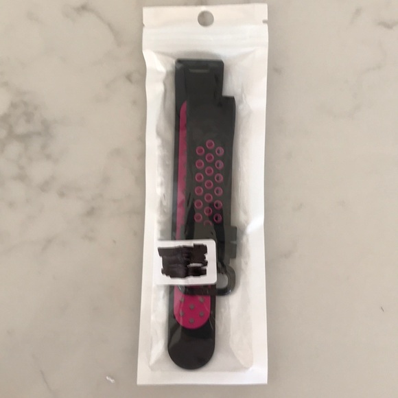 Pink black Fitbit compatible sports band - Picture 3 of 3